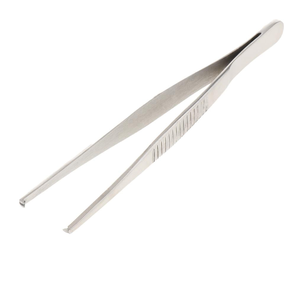 Long Stainless Steel Straight Tweezers for Detailed Work 12.5cm Length B