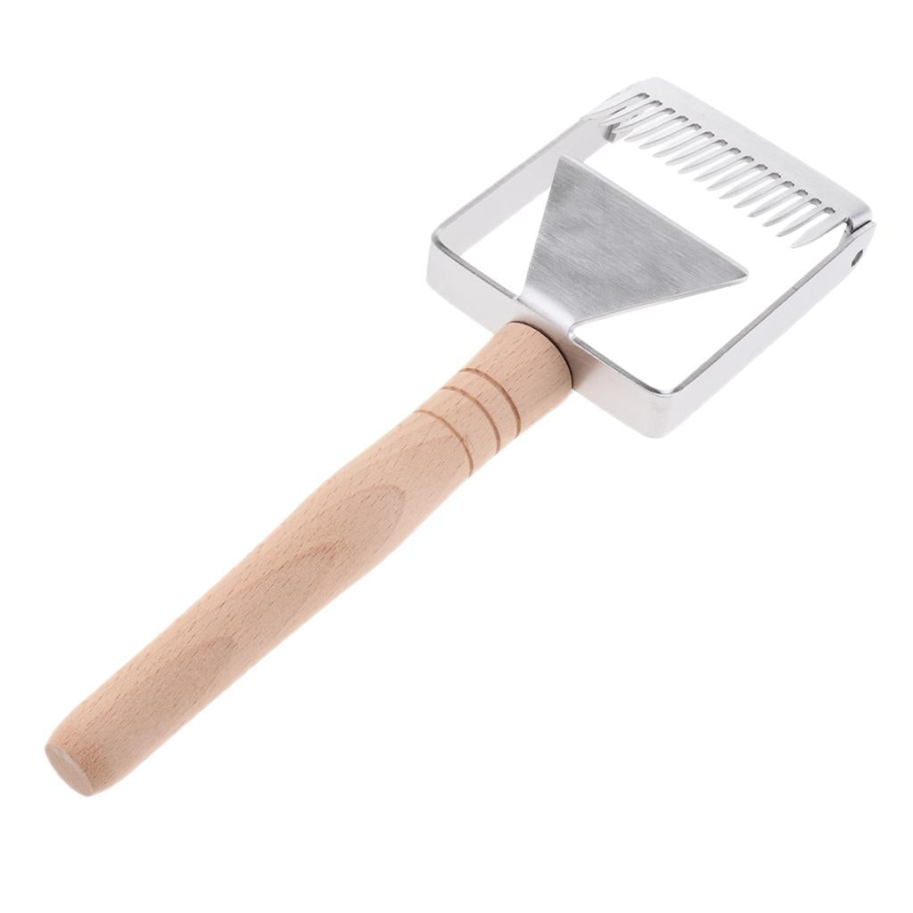 Stainless Steel Tines Uncapping Fork With wooden Handle 24cm