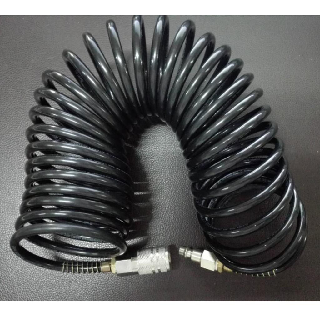 1/4 inch PE Pneumatic Tube Air Recoil  Hose Coil with Quick Coupling Accessory