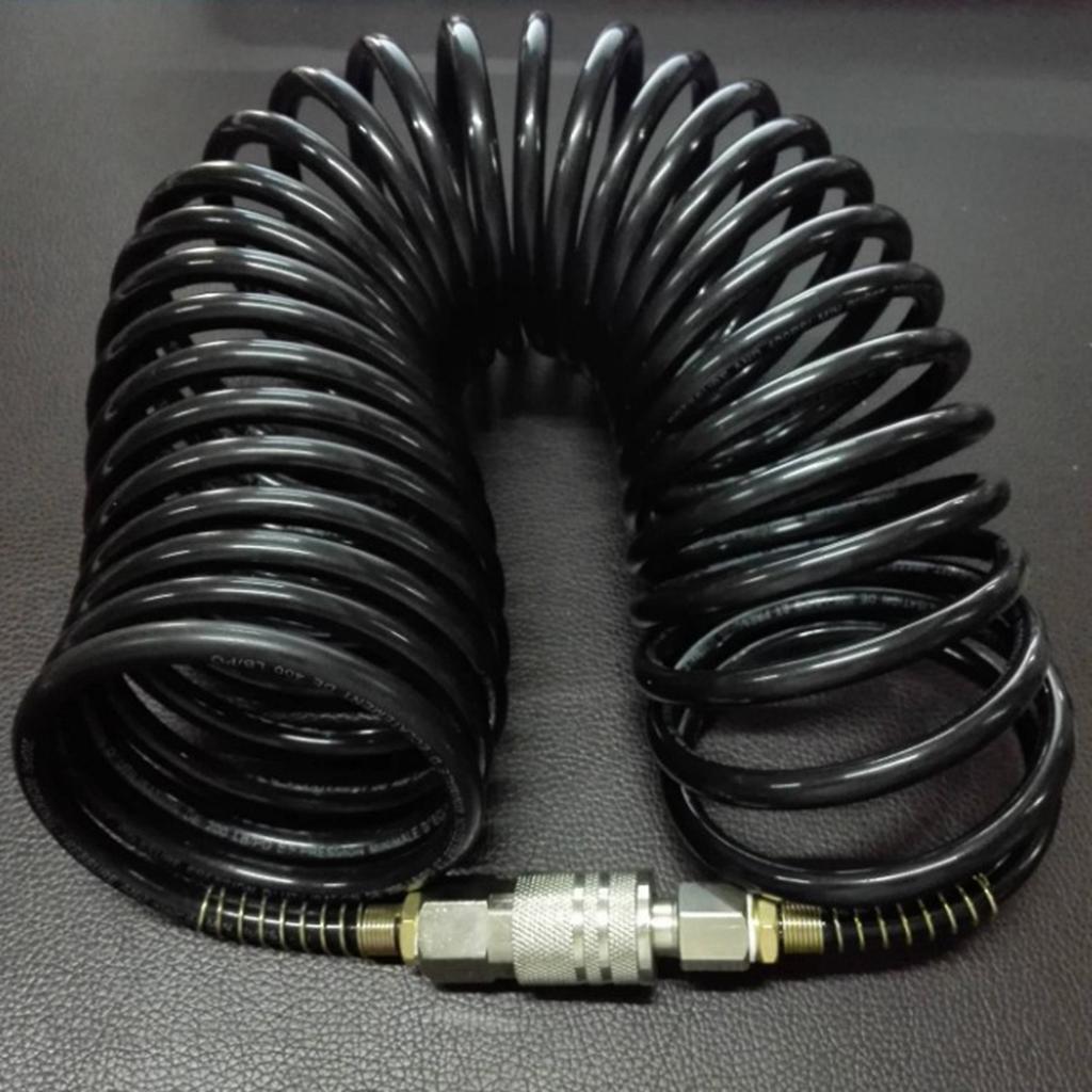 1/4 inch PE Pneumatic Tube Air Recoil  Hose Coil with Quick Coupling Accessory