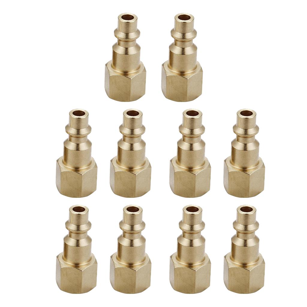 10pcs 1/4 inches Industrial Female/Male Thread Quick Coupler Plugs  Female