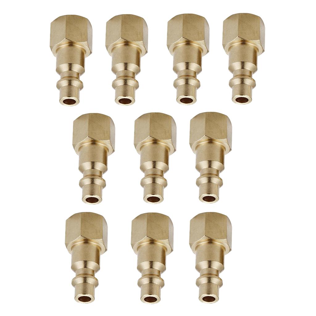 10pcs 1/4 inches Industrial Female/Male Thread Quick Coupler Plugs  Female