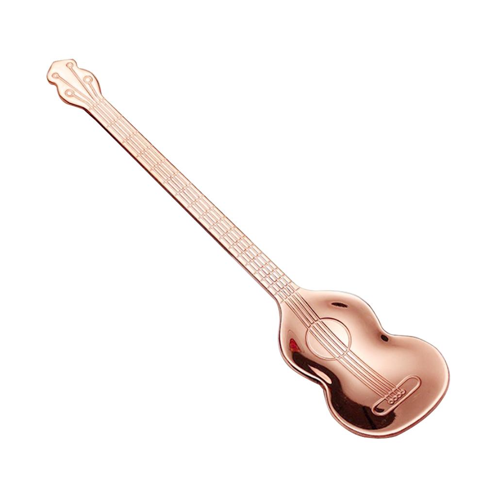 Stainless Steel Guitar Design Coffee Drink Mixing Spoon Tableware Teaspoon 3