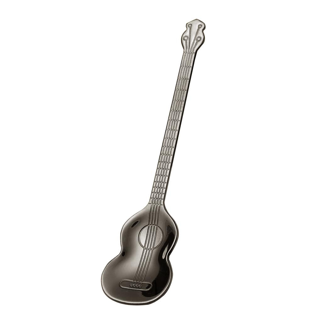 Stainless Steel Guitar Design Coffee Drink Mixing Spoon Tableware Teaspoon 4