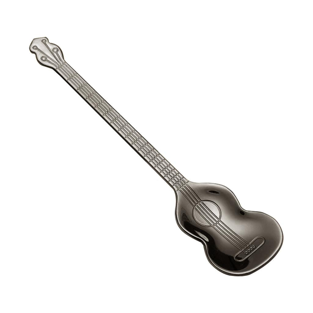 Stainless Steel Guitar Design Coffee Drink Mixing Spoon Tableware Teaspoon 4