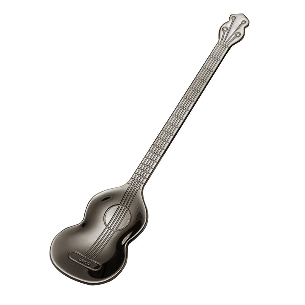 Stainless Steel Guitar Design Coffee Drink Mixing Spoon Tableware Teaspoon 4