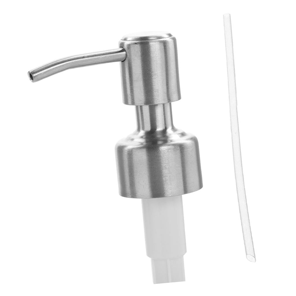 Stainless Steel Soap Pump Liquid Lotion Dispenser Replacement Jar Tube D