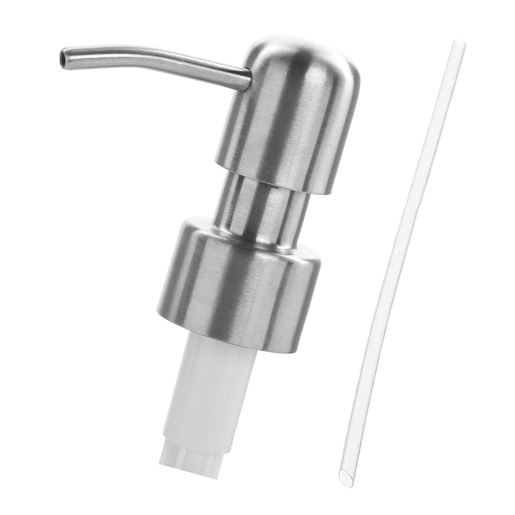 Stainless Steel Soap Pump Liquid Lotion Dispenser Replacement Jar Tube E