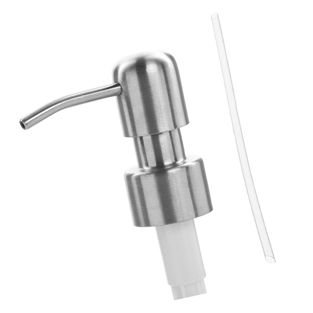 Stainless Steel Soap Pump Liquid Lotion Dispenser Replacement Jar Tube E