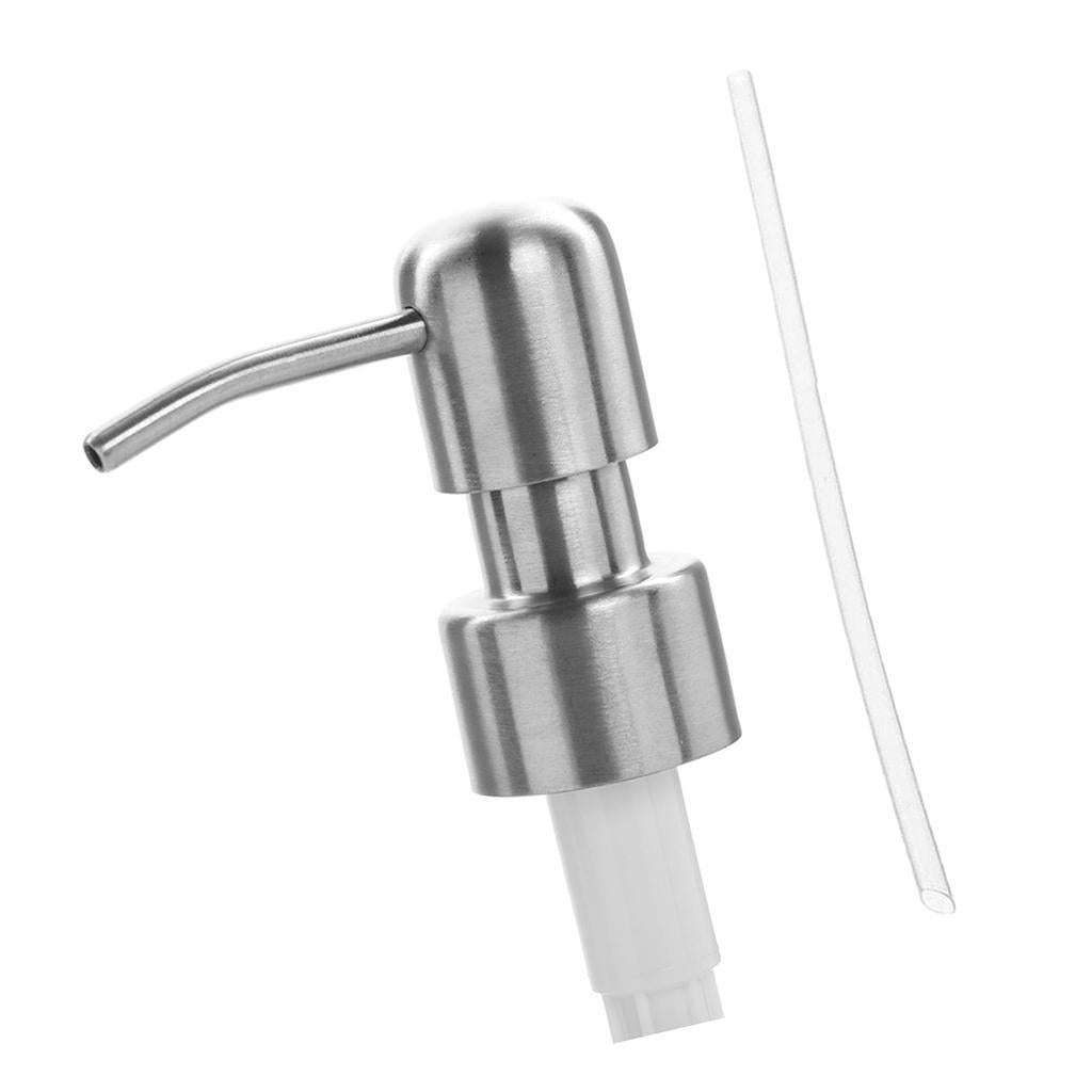 Stainless Steel Soap Pump Liquid Lotion Dispenser Replacement Jar Tube E