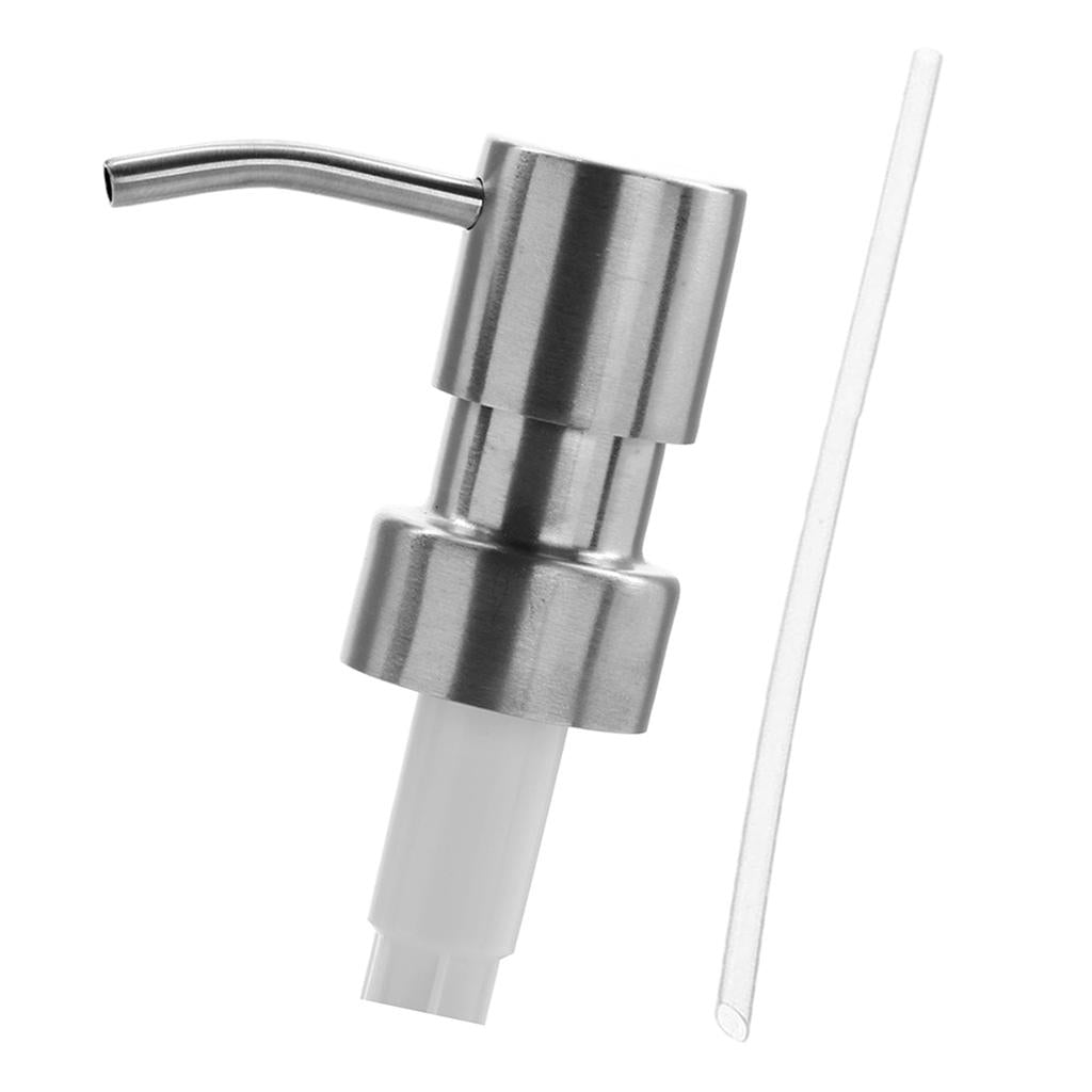 Stainless Steel Soap Pump Liquid Lotion Dispenser Replacement Jar Tube F