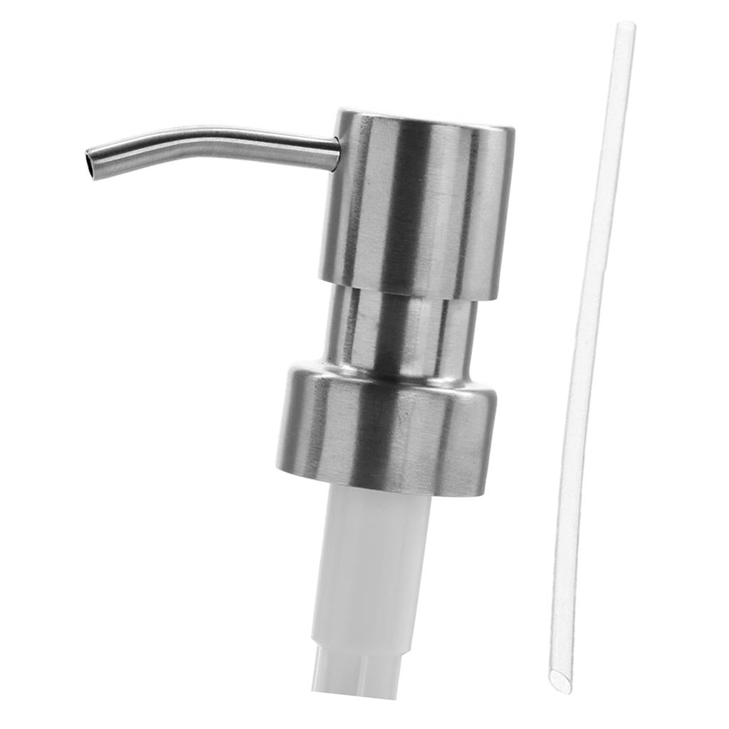 Stainless Steel Soap Pump Liquid Lotion Dispenser Replacement Jar Tube F