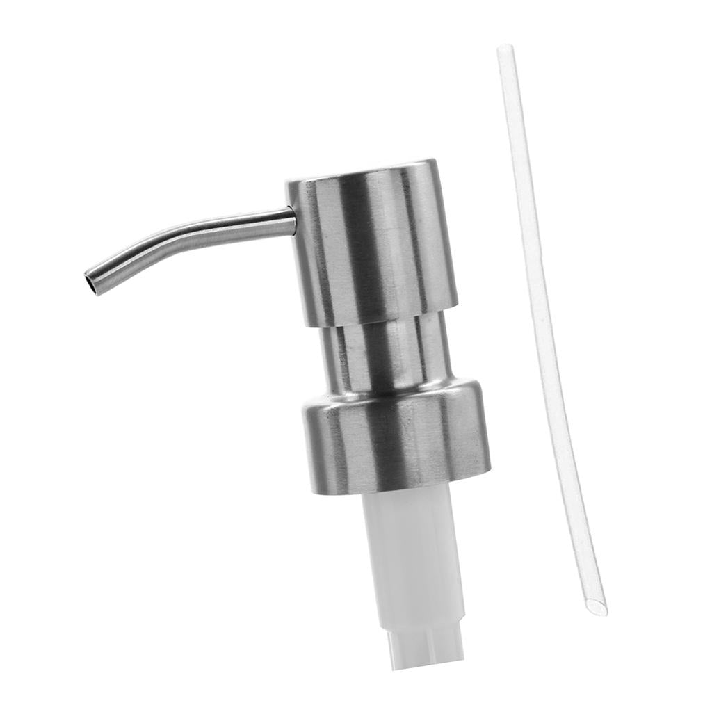 Stainless Steel Soap Pump Liquid Lotion Dispenser Replacement Jar Tube F