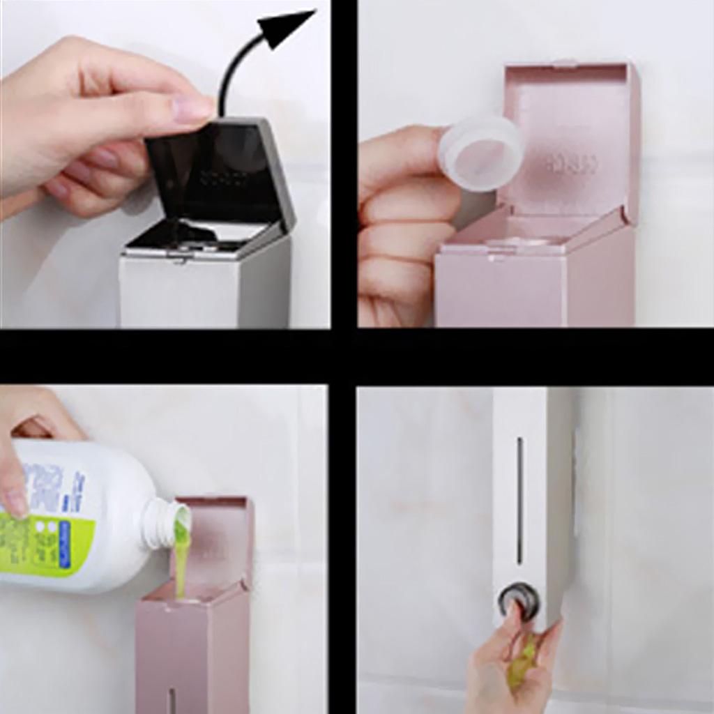 Three Chambers Wall Mount Liquid Soap Dispenser for Bathroom Red