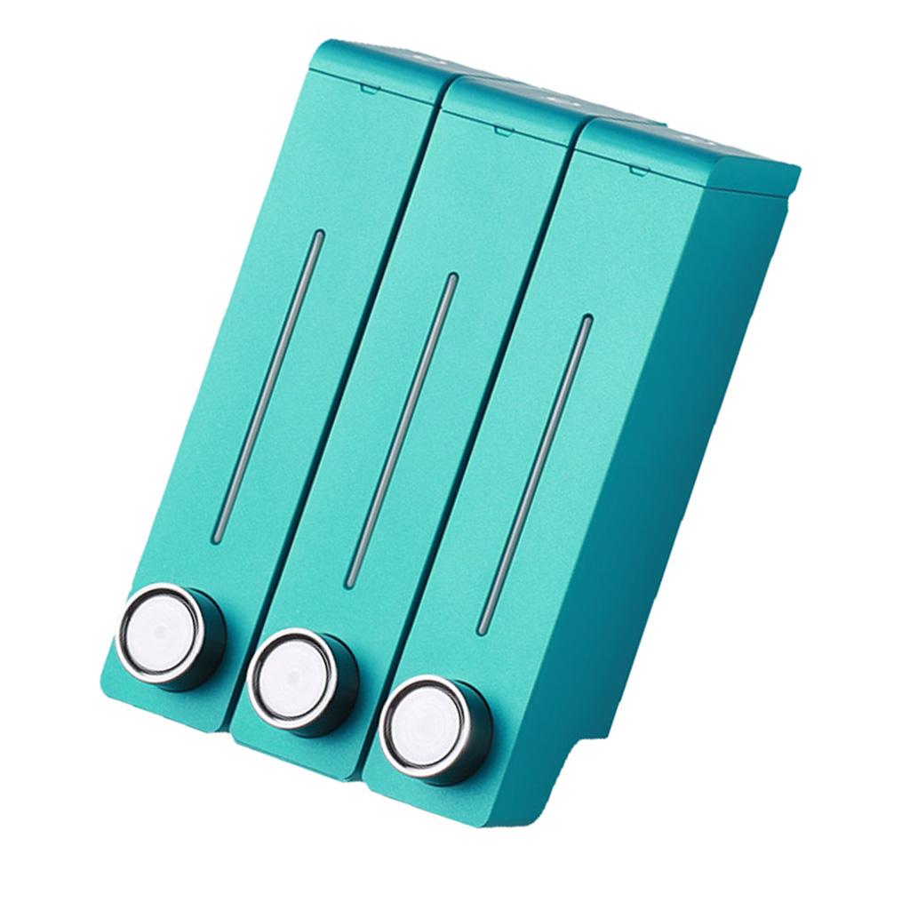 Three Chambers Wall Mount Liquid Soap Dispenser for Bathroom Green
