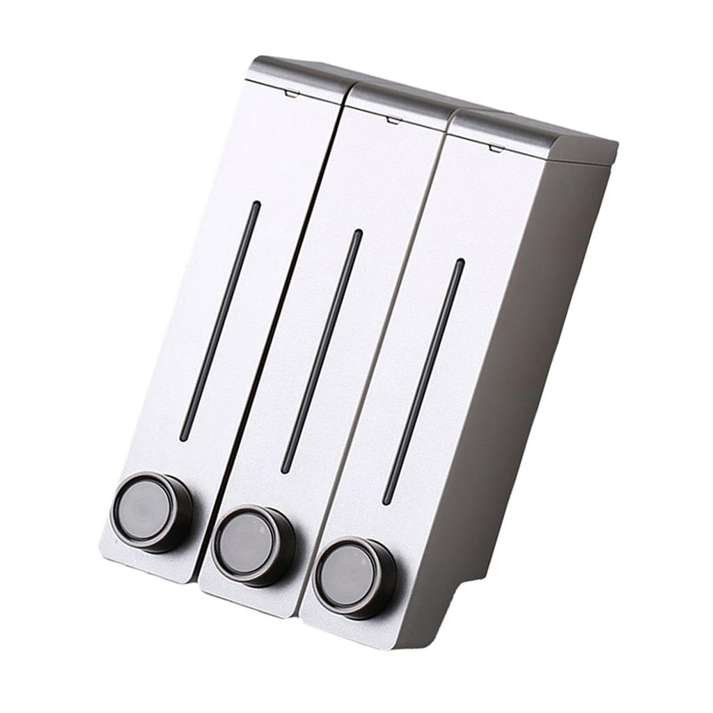 Three Chambers Wall Mount Liquid Soap Dispenser for Bathroom Champaign Gold