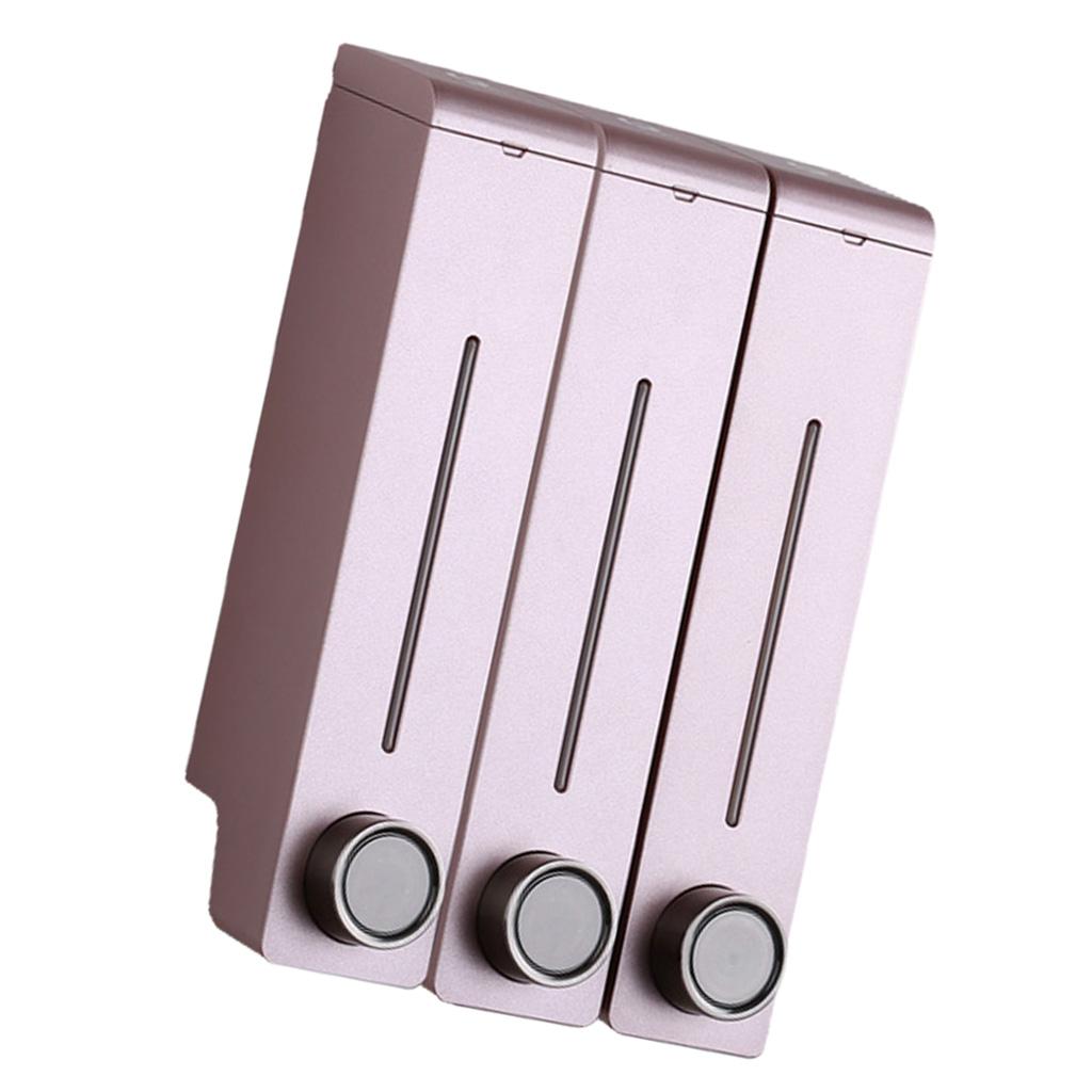 Three Chambers Wall Mount Liquid Soap Dispenser for Bathroom Rose Gold