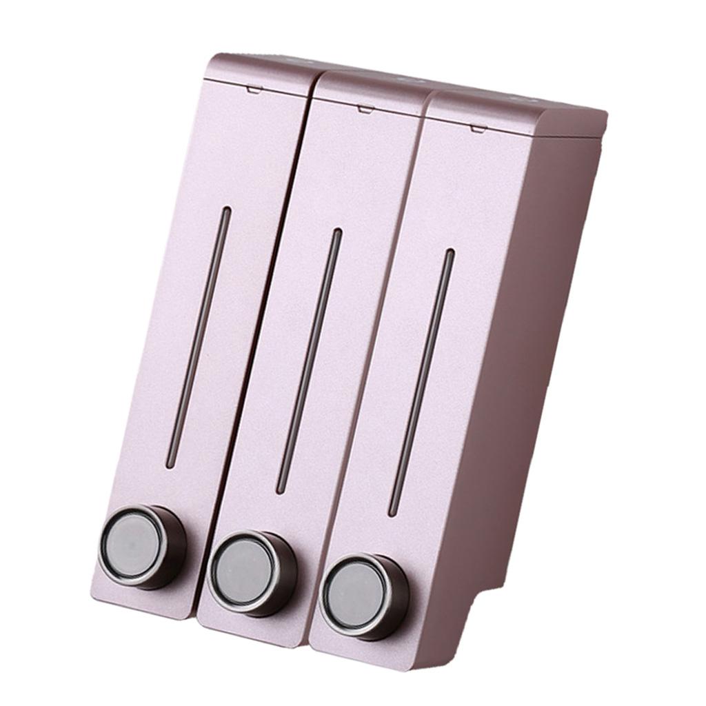 Three Chambers Wall Mount Liquid Soap Dispenser for Bathroom Rose Gold