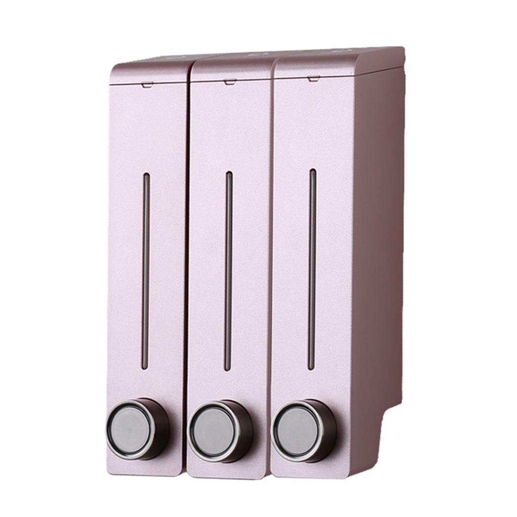 Three Chambers Wall Mount Liquid Soap Dispenser for Bathroom Rose Gold