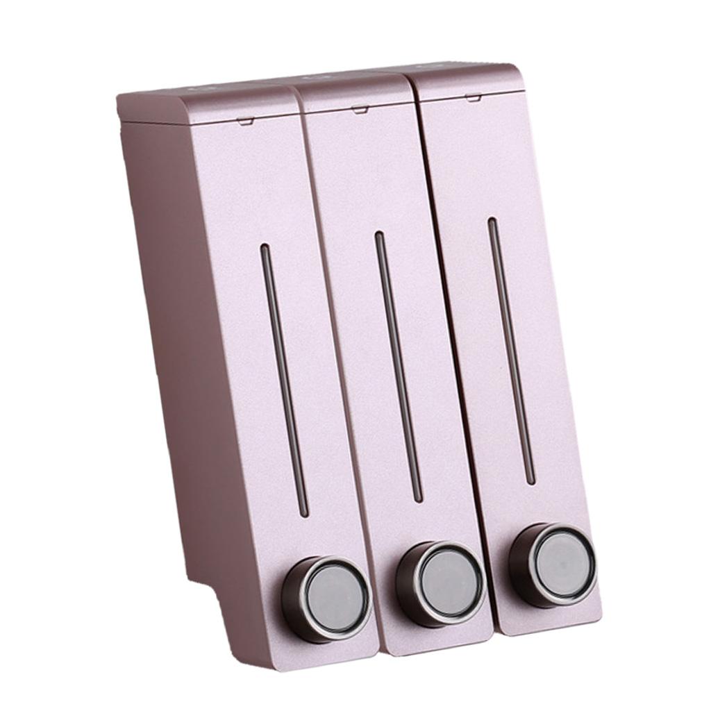 Three Chambers Wall Mount Liquid Soap Dispenser for Bathroom Rose Gold