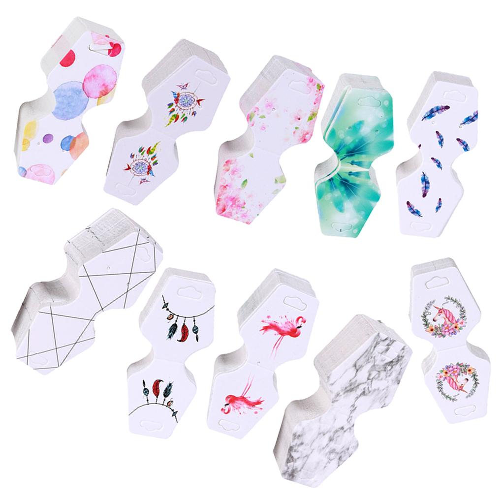 100PCS Paper Jewelry Earrings Display Packaging Fold Cards Self-Seal 1