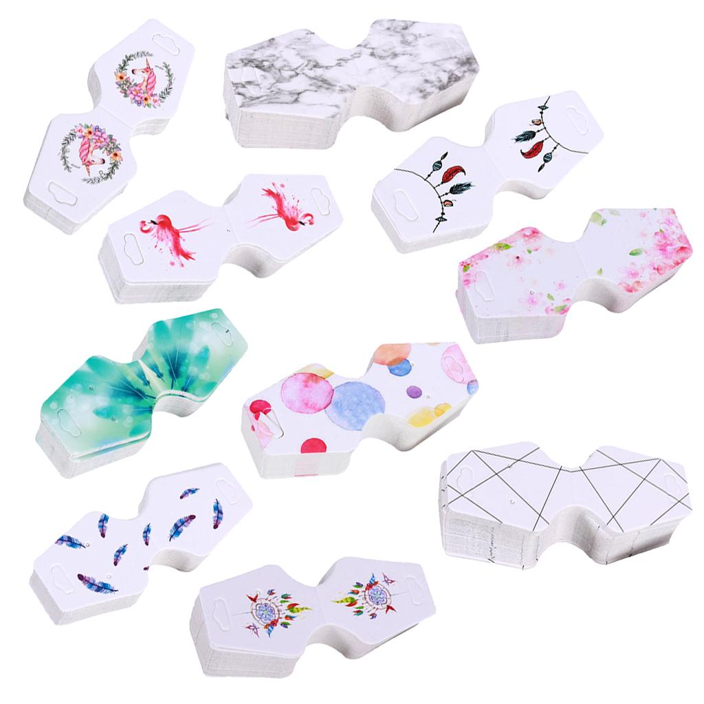 100PCS Paper Jewelry Earrings Display Packaging Fold Cards Self-Seal 1