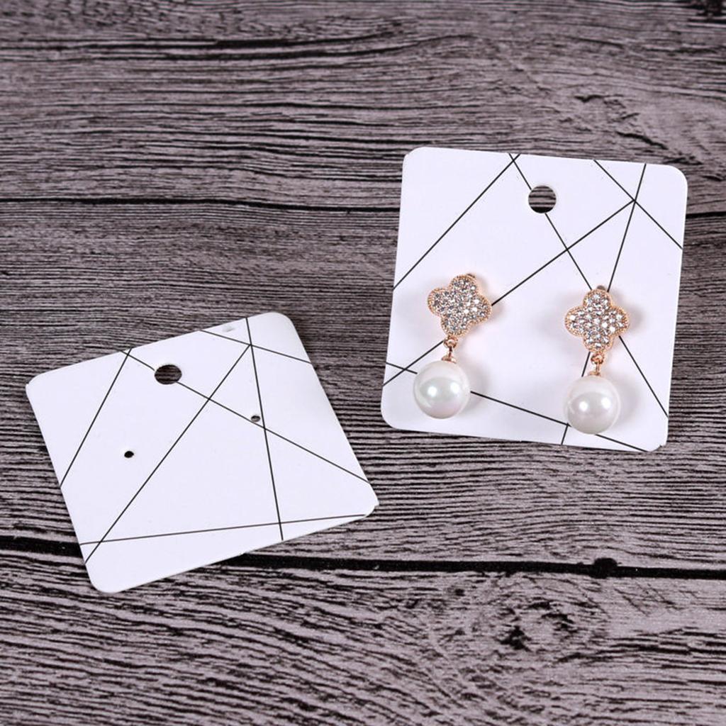 100pcs Jewelry Display Cards Earring Ear Studs Hanging Holder Black Line