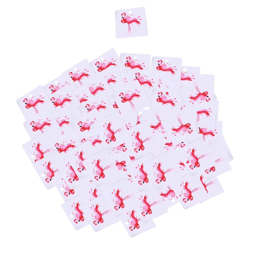 100pcs Jewelry Display Cards Earring Ear Studs Hanging Holder Flamingo