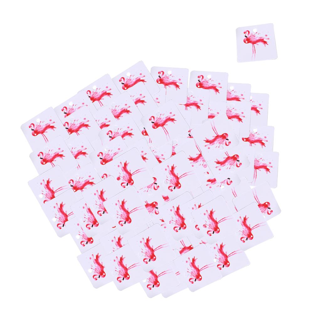 100pcs Jewelry Display Cards Earring Ear Studs Hanging Holder Flamingo