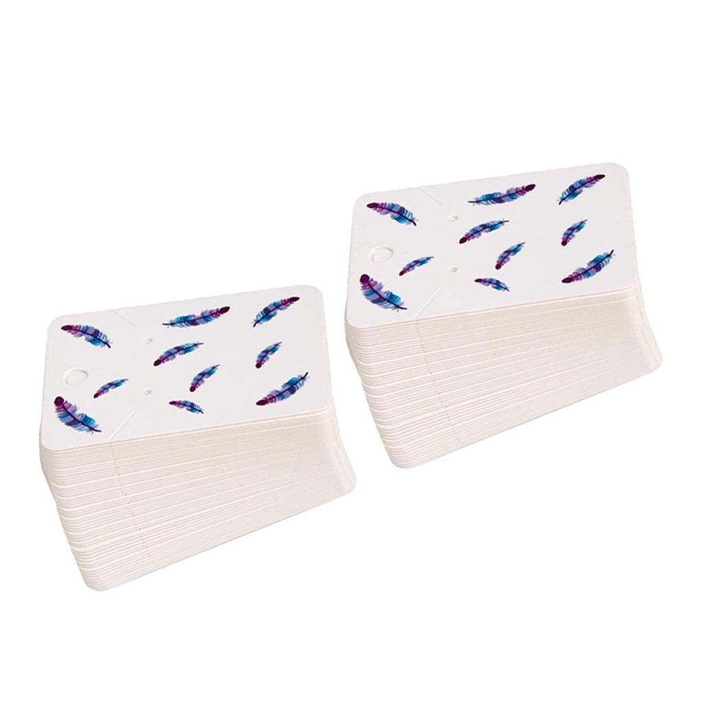 5*7 cm Color Printing Creative Earring Packaging Cards Royal Blue Feathers