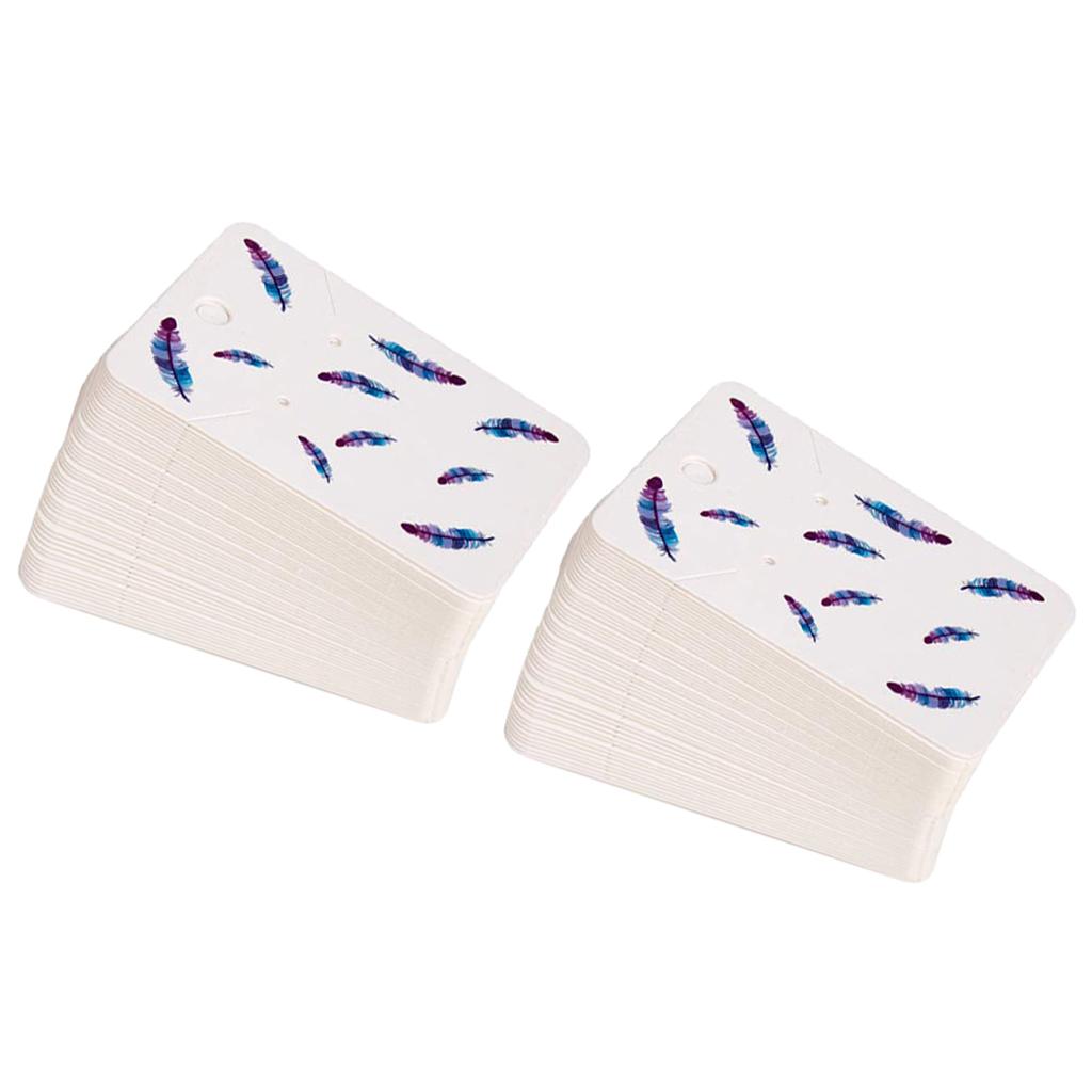 5*7 cm Color Printing Creative Earring Packaging Cards Royal Blue Feathers