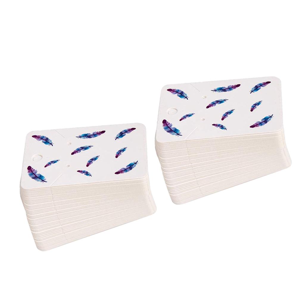 5*7 cm Color Printing Creative Earring Packaging Cards Royal Blue Feathers