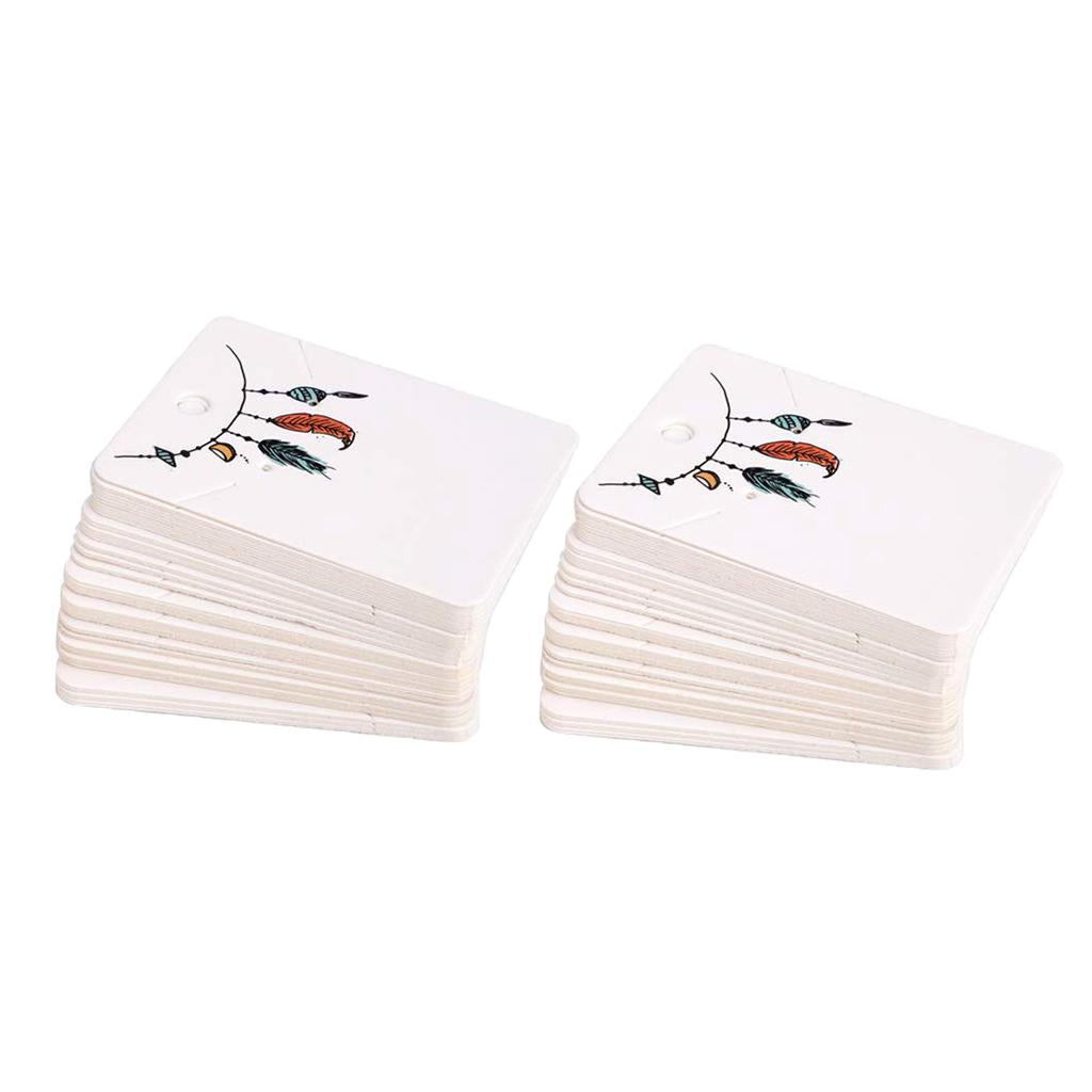 5*7 cm Color Printing Creative Earring Packaging Cards Three Feathers