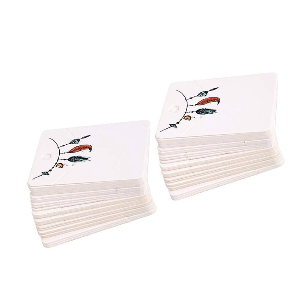 5*7 cm Color Printing Creative Earring Packaging Cards Three Feathers