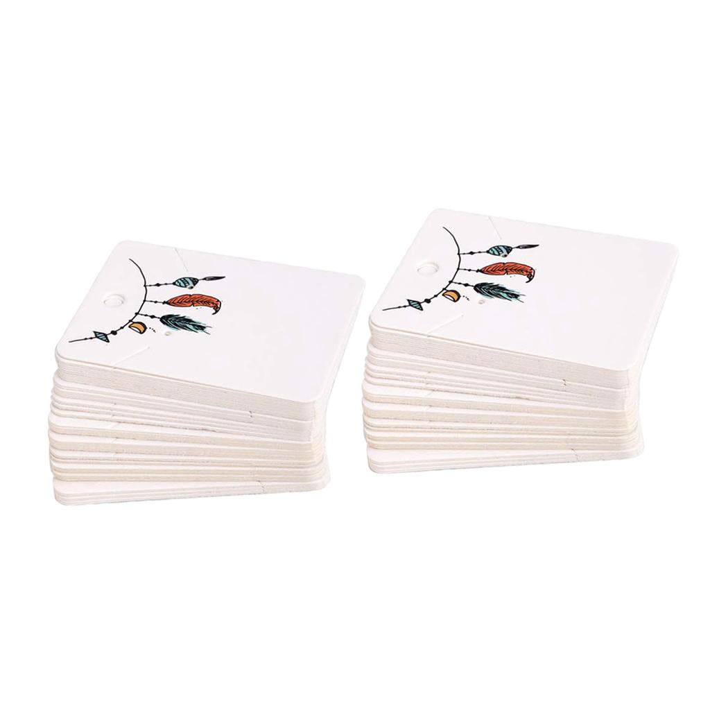 5*7 cm Color Printing Creative Earring Packaging Cards Three Feathers