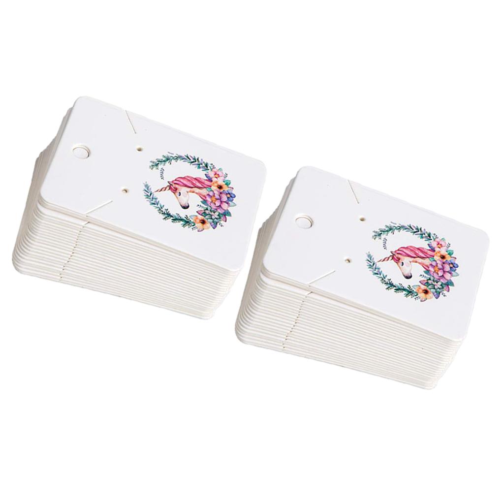 5*7 cm Color Printing Creative Earring Packaging Cards Unicorns