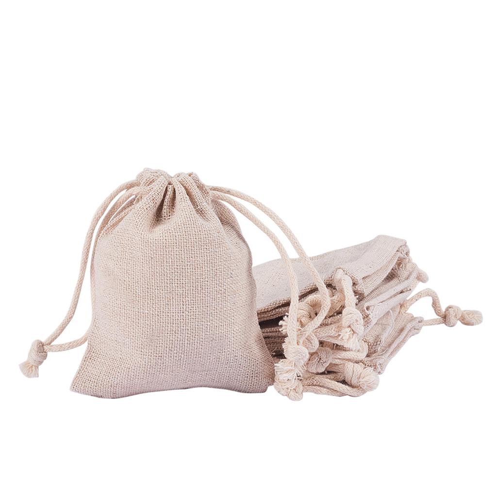 30 Pieces Burlap Bag with Drawstring Jute Gift Bag Jewelry Pouches Sacks Bag