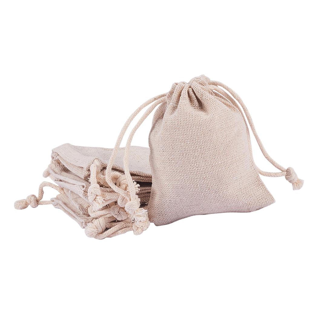 30 Pieces Burlap Bag with Drawstring Jute Gift Bag Jewelry Pouches Sacks Bag