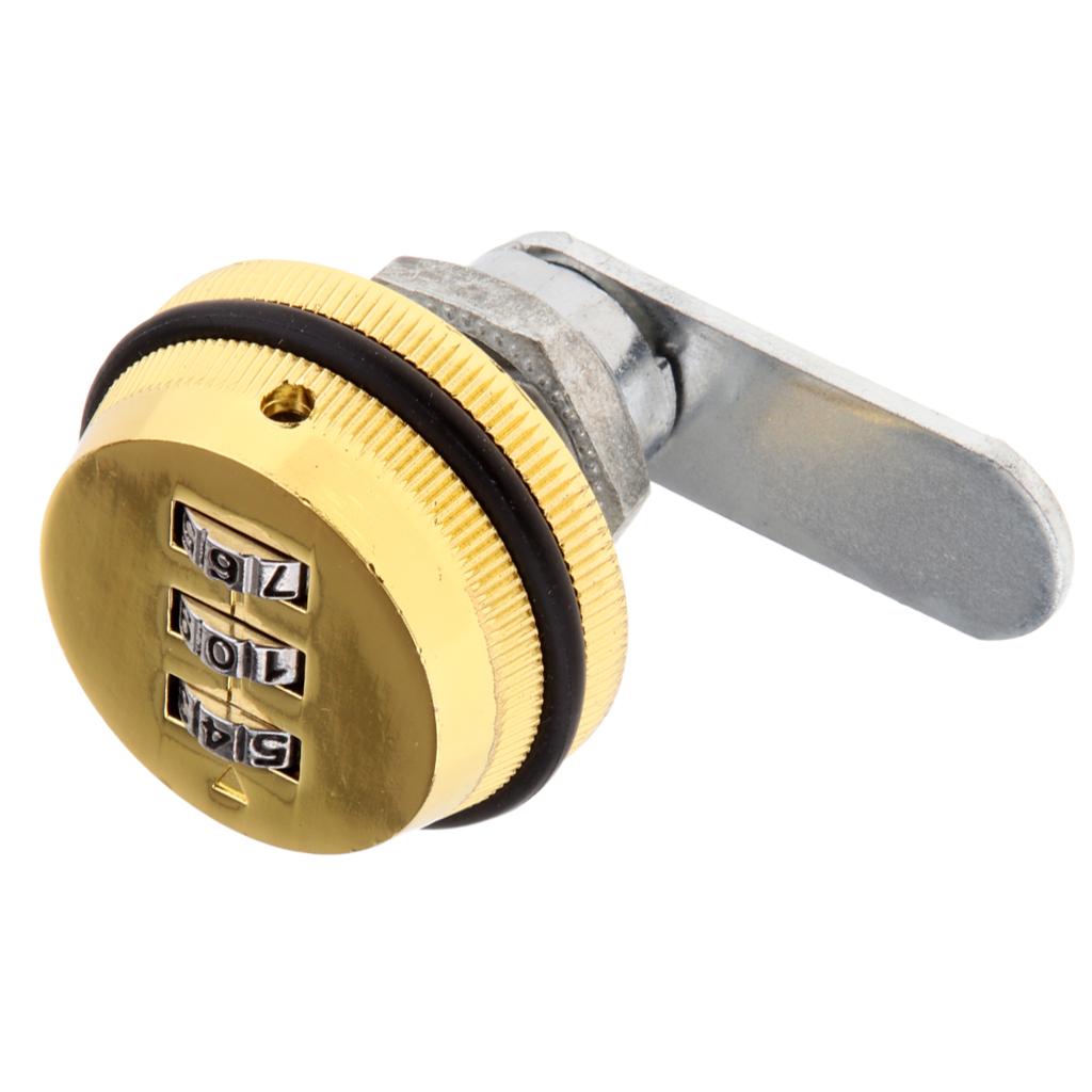 Combination Cam Lock Tongue Camlock for Mailbox Cabinet Door Gold