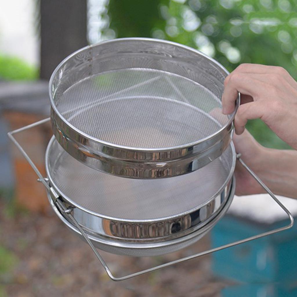 Honey Strainer Double Sieve Filter Stainless Steel Beekeeping Equipment Tool