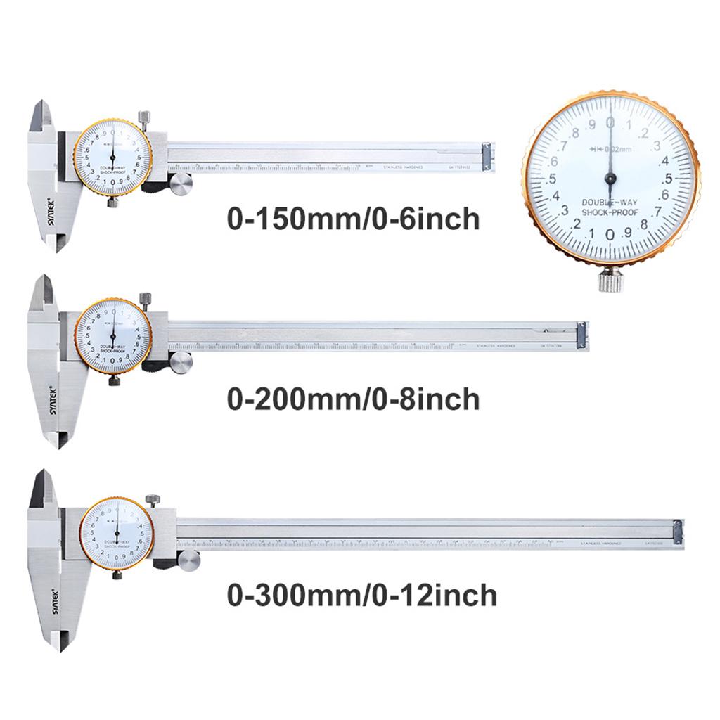 Stainless Steel Dial Caliper Vernier Gauge Micrometer Measuring 0-6inch