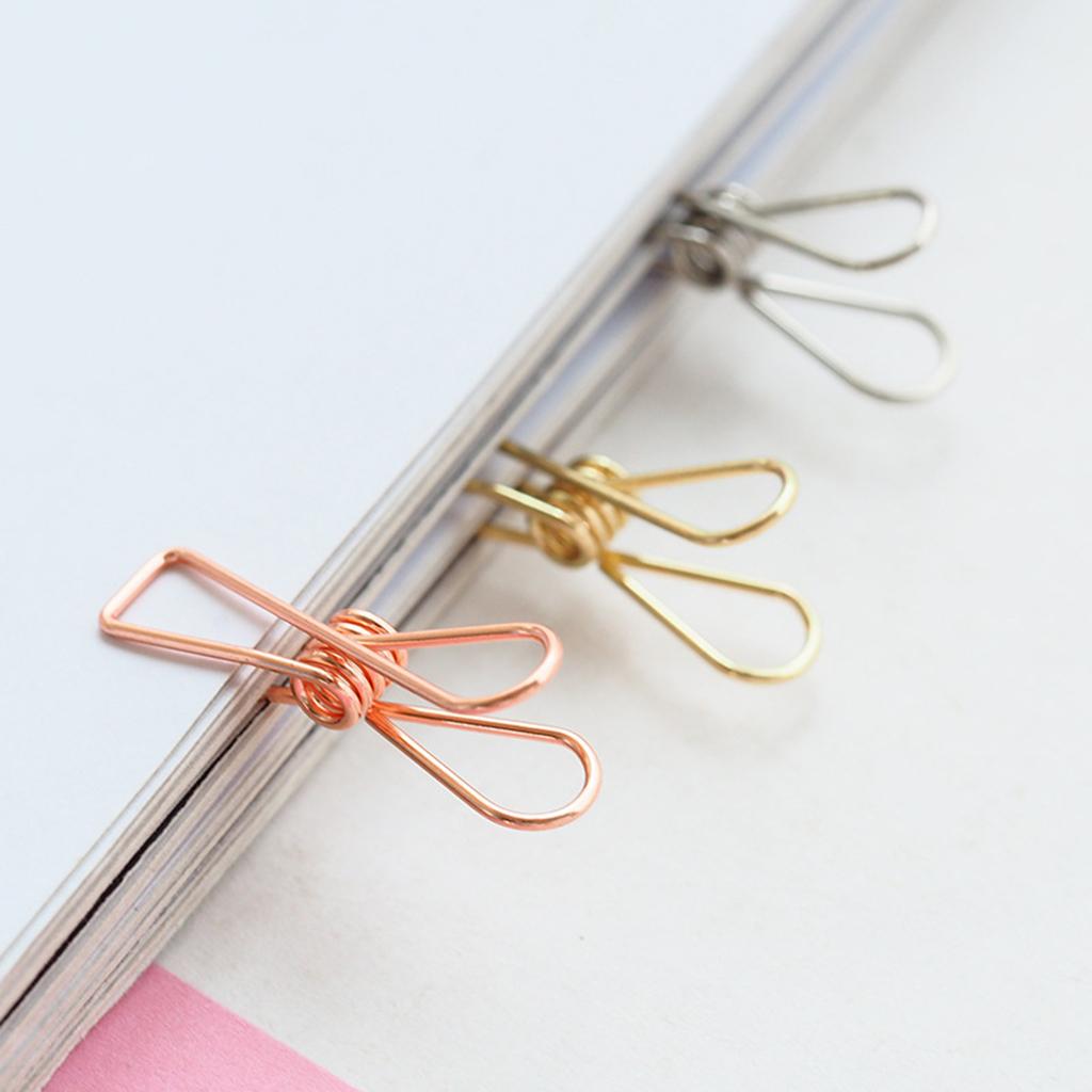 10 Pieces Decorative Metal Binder Grip Clip Office Paper Letter  Orange S