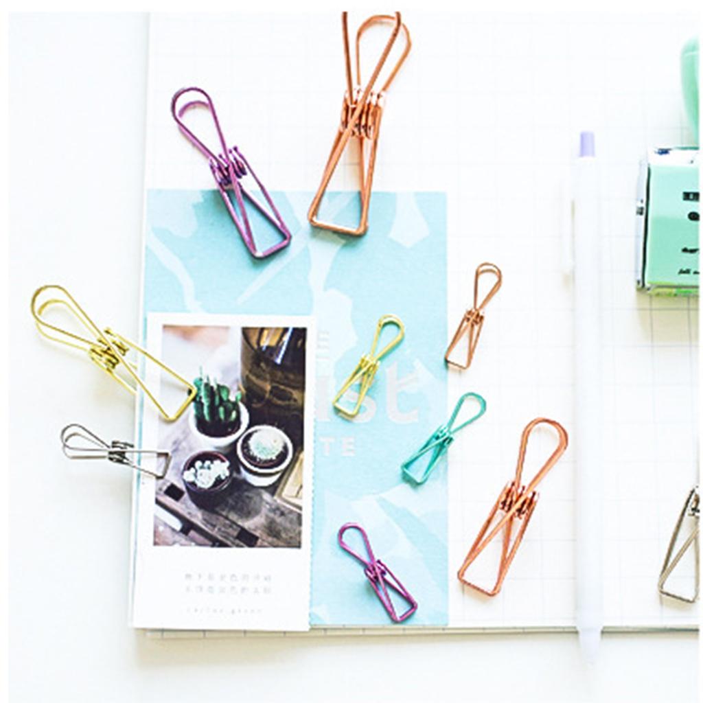 10 Pieces Decorative Metal Binder Grip Clip Office Paper Letter  Purple M