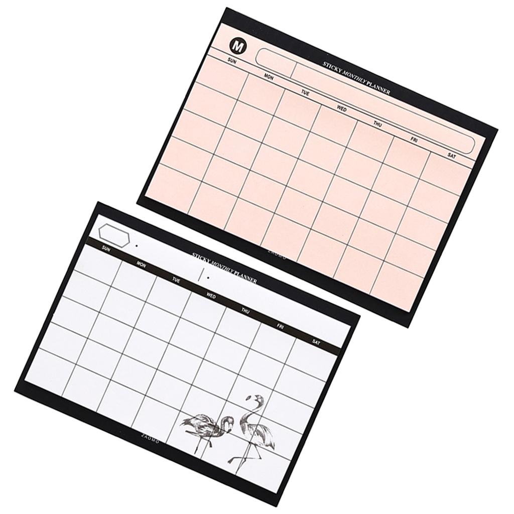 Creative Simple Desktop Monthly Planner Mini Notebooks Office Supplies White