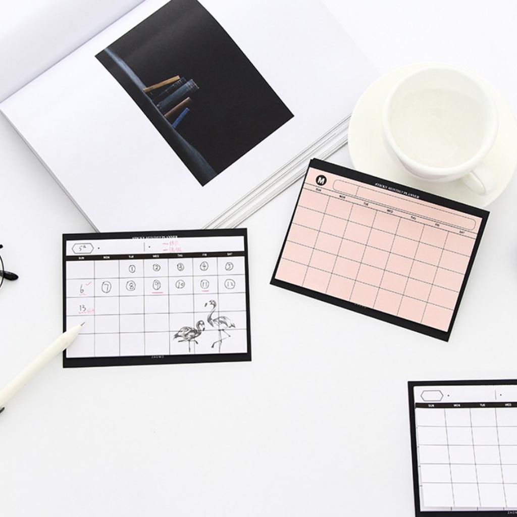 Creative Simple Desktop Monthly Planner Mini Notebooks Office Supplies White