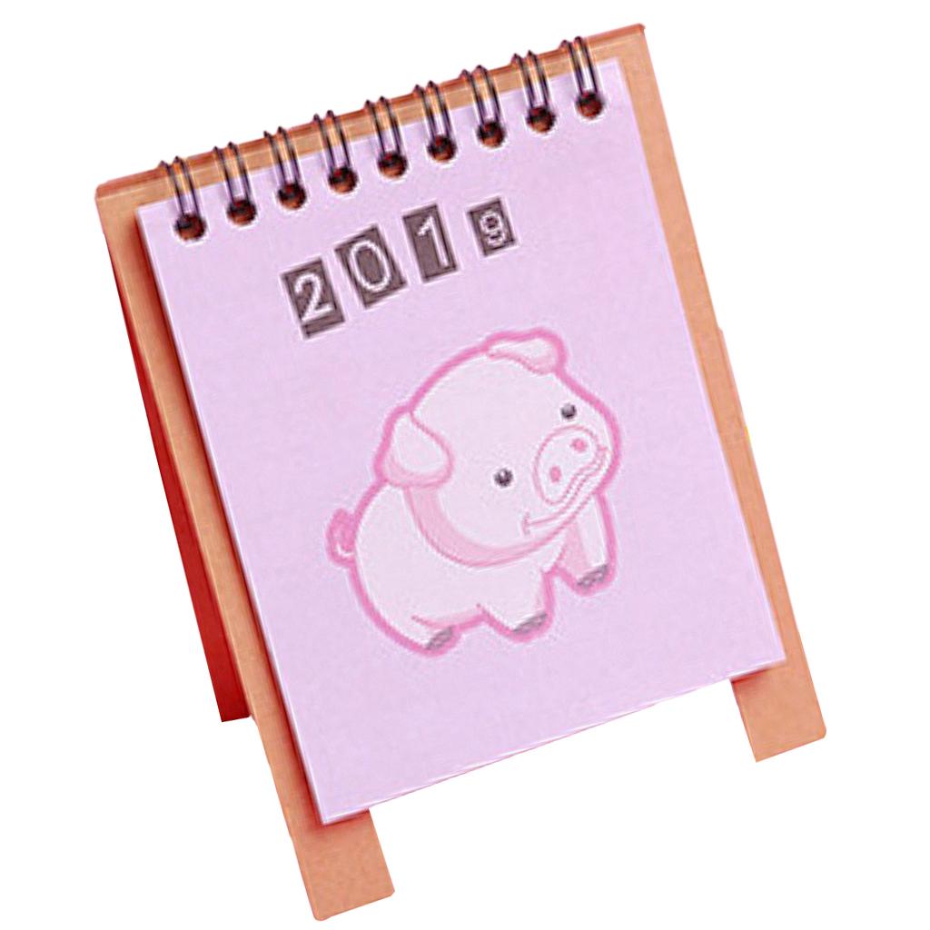 Cute Desk Calendar 2019 Monthly Piggy Fruit Chinese Traditional Style 1