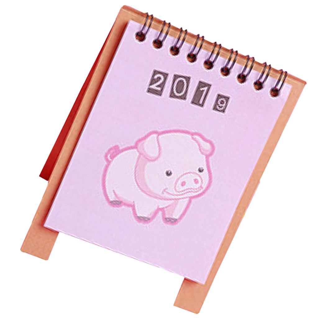 Cute Desk Calendar 2019 Monthly Piggy Fruit Chinese Traditional Style 1