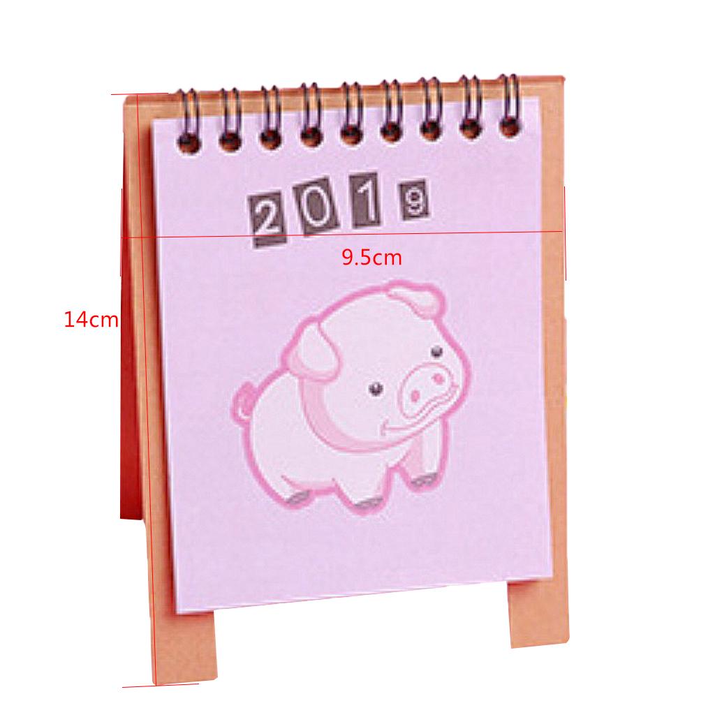 Cute Desk Calendar 2019 Monthly Piggy Fruit Chinese Traditional Style 1