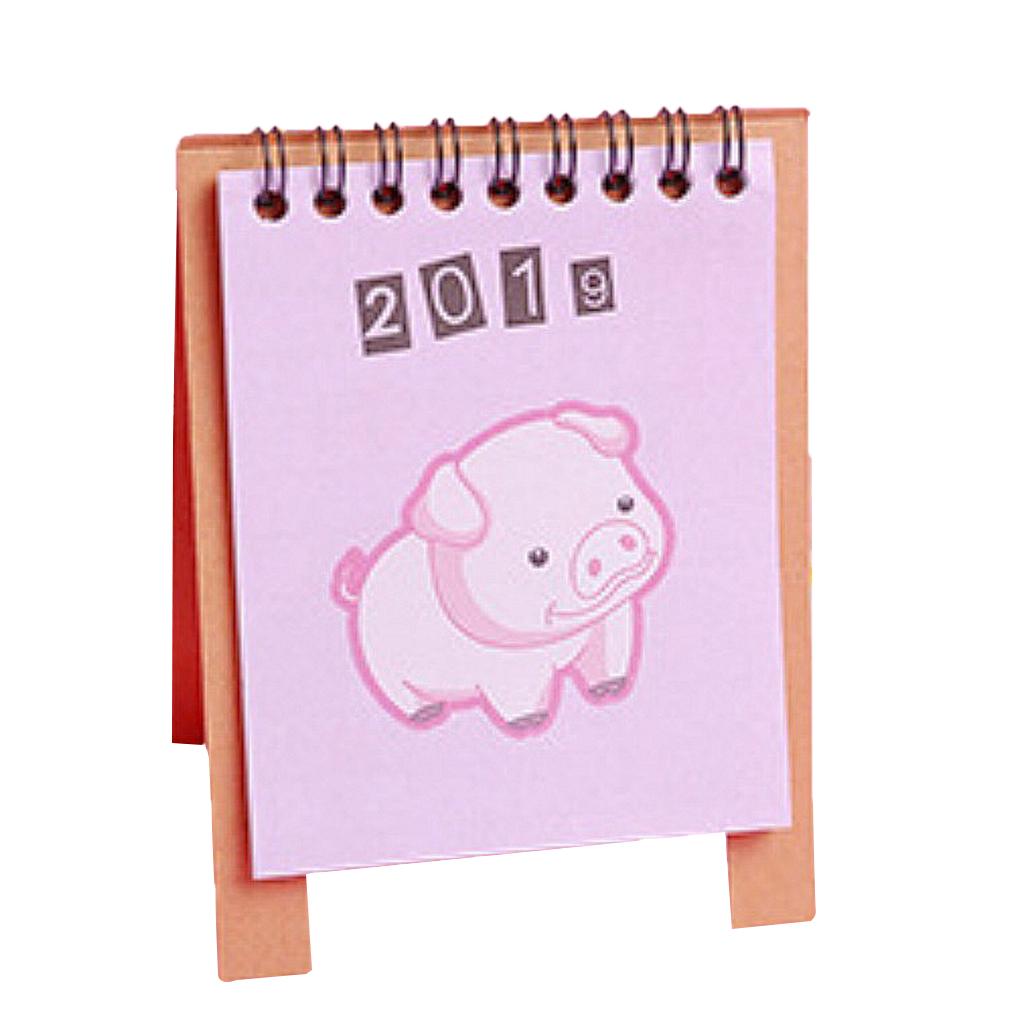 Cute Desk Calendar 2019 Monthly Piggy Fruit Chinese Traditional Style 1