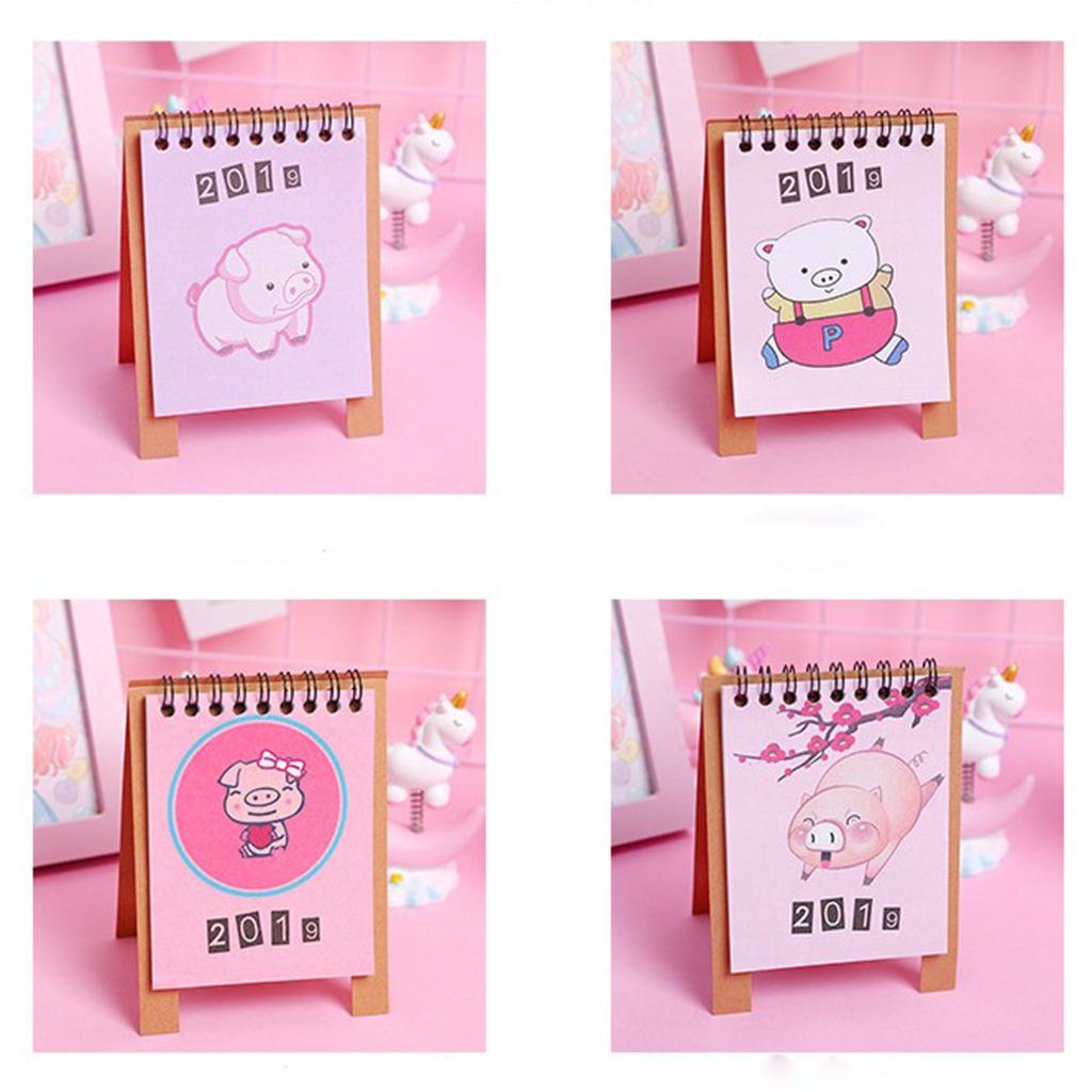 Cute Desk Calendar 2019 Monthly Piggy Fruit Chinese Traditional Style 1